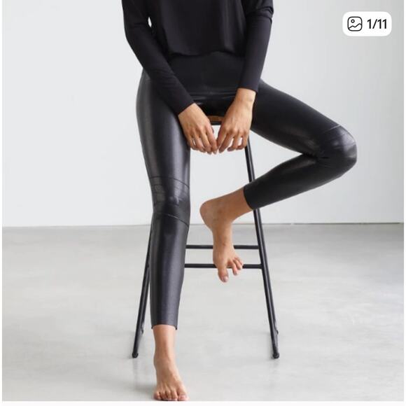 Commando Faux leather control top moto style leggings sz Small - Picture 3 of 8